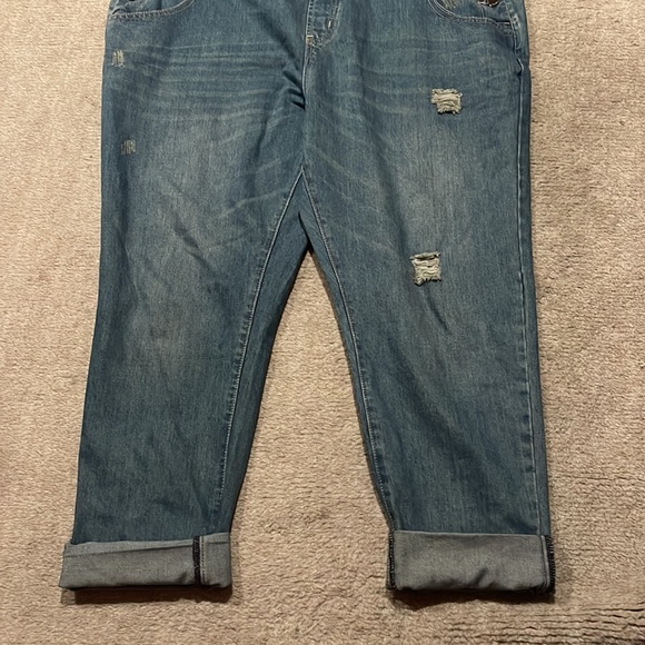 City Chic Boyfriend Denim Distressed Overalls size 18 - Picture 7 of 14